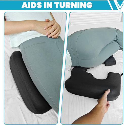 FOUXTEL 4.5" Tailbone 100% Tailbone Donut Pillow for Pain, Memory Foam Bedsore Pressure Relief Pillow, Thick Anti