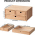 Kirigen Natural Wooden Desktop Organizer - Office Supplies Filing Tidy Storage Shelf with 3 Drawers (NA, 2-Layer & 3