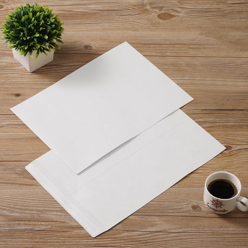 Tanshuqin 9" x 12" White Self-Seal Catalog Envelopes | Anti Tear Recycled Envelopes for Organizing and Storage (100 PCS)