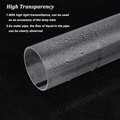 OLYCRAFT 2.2x9.8 Inch Acrylic Tube, Clear Rigid Round Tube for Water Cooling System Supplies and Lamps Accessories