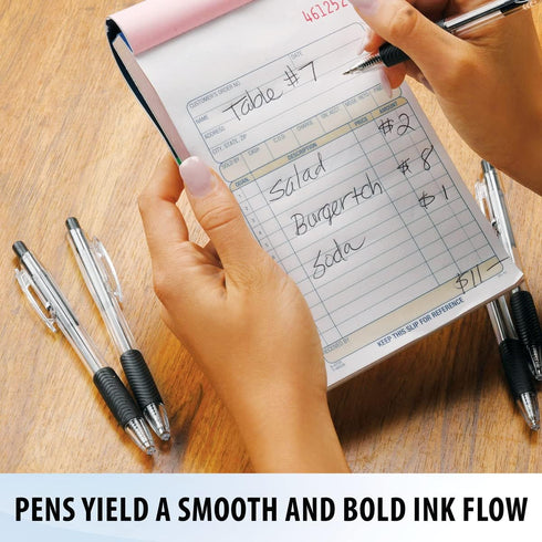 Inc. ClipClicks Retractable Ballpoint Pens, 75 Count, Bulk 1.0-mm Medium-Point Pen Set with Comfort Grip