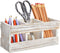Juvale Rustic-Style Wooden Desk Pencil Holder with 3 Compartments for Office Accessories and Farmhouse Decor