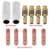 11 Pcs Welder Replacement Parts Welding Torch Contact Tip, 15Ak Contact Nozzle Tip Holder Kit