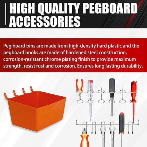 C&T 278 Piece Pegboard Hooks Assortment Kit, Organizer Set with Bins for Hanging Tools and Garage Organization