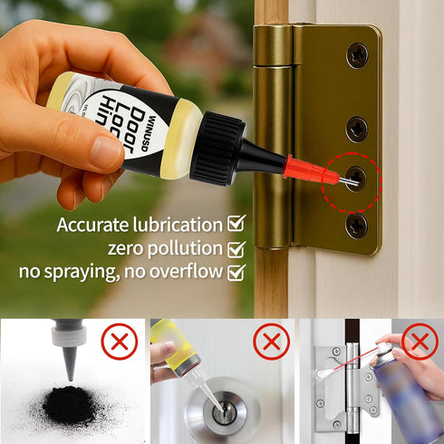 1 oz Door Hinge Lubricant Needle Oiler | Lock Lube for Keyhole | Chain Lube Anti Seize Squeaky Door Hinge Oil