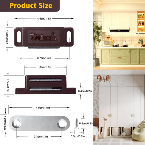 FNFAI 4 Pack Closet Cabinet Magnetic Catch - Cabinet Door Magnetic Latch for Cupboards Drawers Doors and Shutters