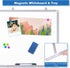 White Board Dry Erase, Magnetic Wall Whiteboard, Aluminum Frame Hanging Marker Board, 36 x 24 inch