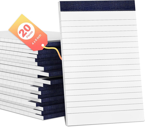 Note Pads 4x6 In Lined Writing Notepad, College Ruled To Do List, Grocery List, 30 Sh/Pad, 20 Pads/Pk for Office