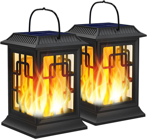 Solar Lanterns Outdoor Waterproof, Hanging Solar Lights for Outside Black Hanging Solar