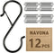 12 Pcs S Hooks, 3.5 Inch Stainless-Steel Heavy-Duty Hooks for Hanging Kitchen Utensils, Pots, Pans, Clothes, Plants,