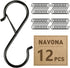12 Pcs S Hooks, 3.5 Inch Stainless-Steel Heavy-Duty Hooks for Hanging Kitchen Utensils, Pots, Pans, Clothes, Plants,