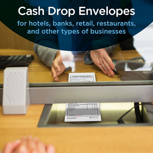Guardian Cashier Deposit Report Envelopes Self Seal Pack of 500 Cash Drop Envelopes for Small Businesses