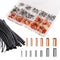 970Pcs Wire Ferrules Kit Tinned Copper Crimp Connector Non Insulated Electrical Cable Pin Terminal Assortment Kit