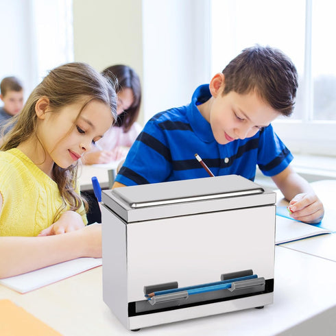 Stainless Steel Pencil Dispenser/Pen Holder for Classroom, Home, Restaurant for Bulk Pencils and Straws Storage