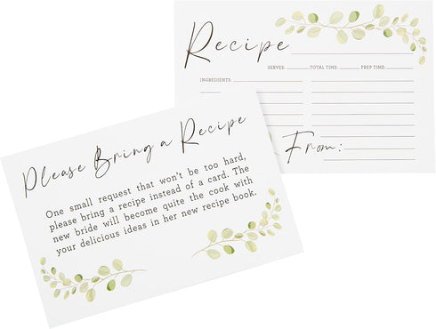 C.R. Gibson Q16-24814 Wedding Shower Recipe Cards and Invite Enclosure Cards, 40pcs, White