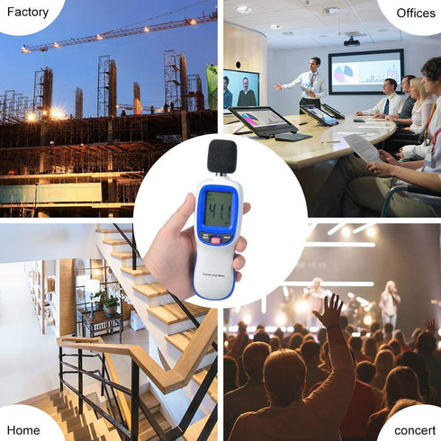 Sound Level Meter Portable, LCD Display Digital Decibel Meter for Audio Noise Measurement 30-130dBA