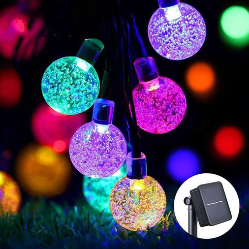 Solar String Lights Outdoor 100 Led 40 Feet Multi-Color Crystal Globe Lights