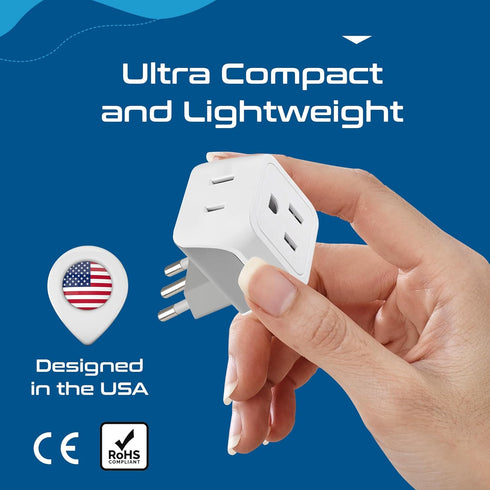 Ceptics European Plug Adapter 4 Pack Set - USA to Europe, Italy, Germany, England, Spain, Iceland, France (Type C, E/F,