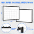 Monthly Calendar Dry Erase Whiteboard 24" x 18", Double-Sided Portable Board with Black Aluminium Frame