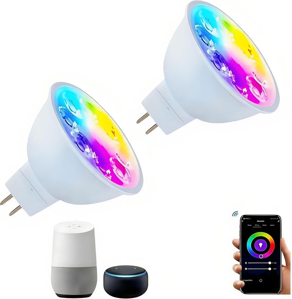 Smart MR16 GU5.3 LED Bulb,GU5.3 Light Bulbs,Dimmable Color Changing Light Bulbs,12Volt Gu5.3