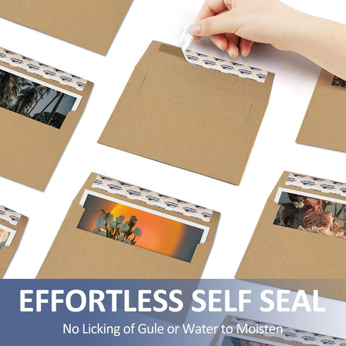 ValBox 100 Qty A6 Envelopes, Self Seal 6.5 x 4.75" Brown Kraft Paper Invitation Envelopes for 4x6 Cards, Photos,
