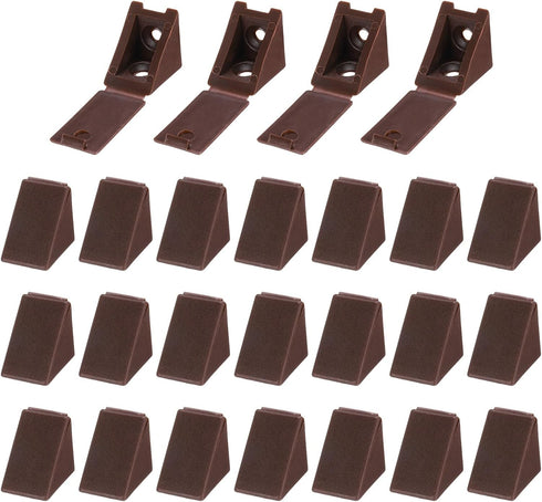 HARFINGTON 50pcs Plastic Corner Braces 17 x 20 x 20mm L-Shape 90