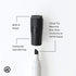 U Brands Set of 12 Fine Tip Dry Erase Markers with Eraser, Low Odor, Black, Chisel Tip Whiteboard Markers
