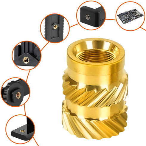 M3 Threaded Inserts, M3 x 4mm x 5mm Metric Knurled Nuts, 100 PCS Brass Heat Set Insert for 3D Printing