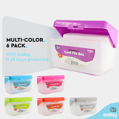 Enday Index Card Holder, Purple 3x5 Note Flash Card Organizer Case, Holds 250 Cards, Also Available in Red, Green,