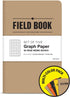 Elan Publishing Company Pocket Journal/Field Notebook - 3.5"x5.5" - Kraft, Black, Orange, Yellow - Graph Memo Book -