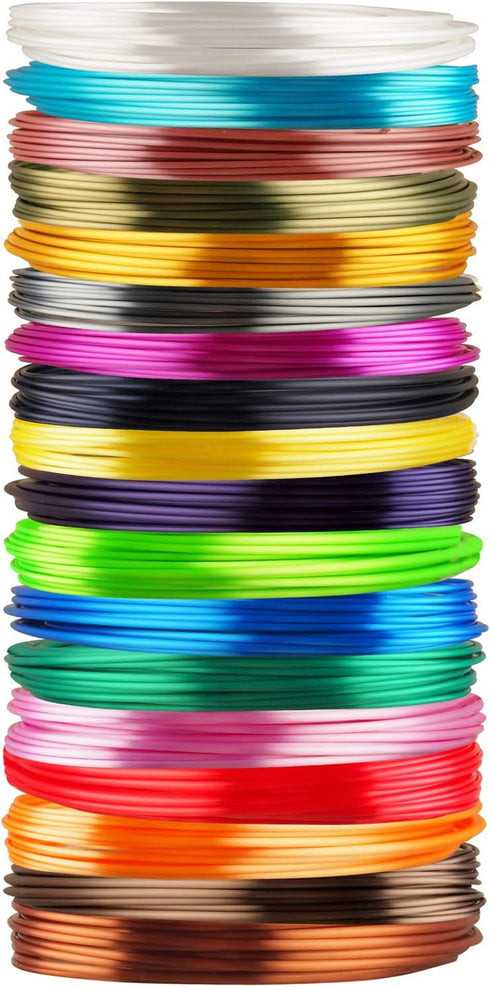 TTYT3D 18 Popular Shiny Silk Colors PLA 3D Printer Filament Sample Pack, Total 72m