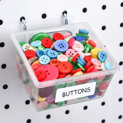 Patelai 8 Packs Pegboard Bins with Hooks and Labels, DIY Accessories Workbench Bins for Organizing Hardware, Garage