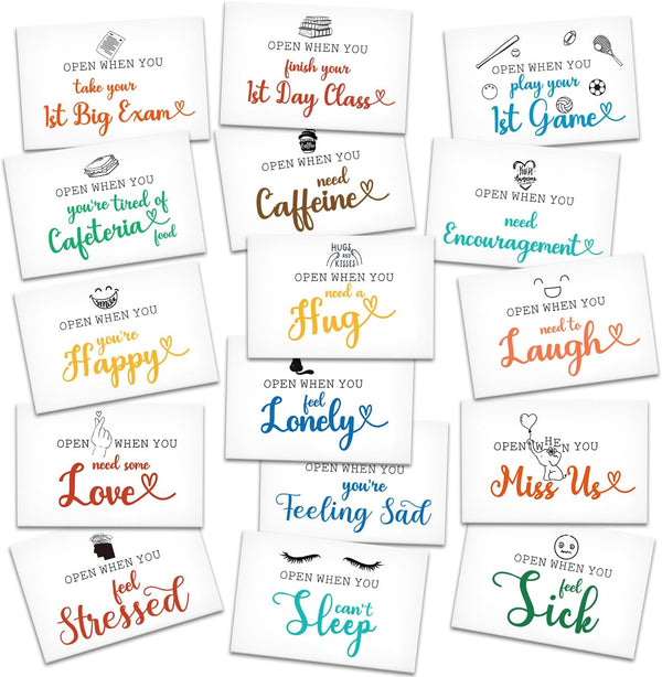 Open When You Envelope Set, 16 Pcs for College Care Package, Motivational Gift for Freshman Students