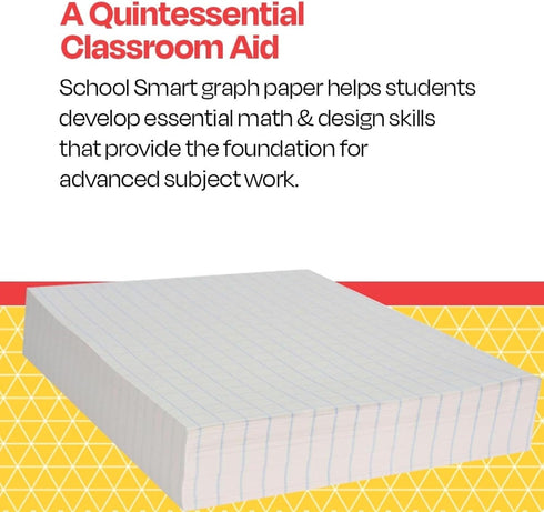 School Smart Double Sided Graph Paper, 8-1/2 x 11 Inches, 1/2 Inch Rule, White, Pack of 500