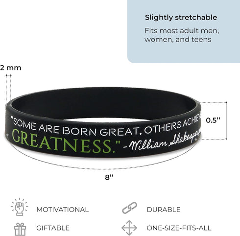 Inkstone 12-Pack Motivational Wristbands - Believe, Dream, Greatness | Silicone Rubber Bracelets for Men and Women