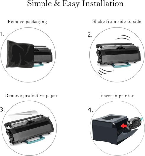 Cartlee 1 Black Compatible High Yield Laser Toner Cartridge Replacement for Dell 2330, 2350 Printers PK941 Ink