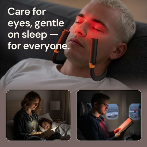 660nm 360 Neck Reading Light, Rechargeable Book Light for Reading at Night, Red Light & White Modes, Flexible Bendable