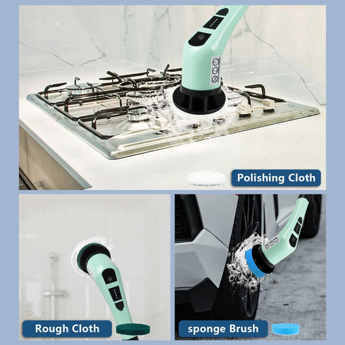 2 Speeds,7 Electric Spin Scrubber,Cordless Cleaning Brush Spin Scrubber,Power Scrubber Adjustable Replaceable Brush