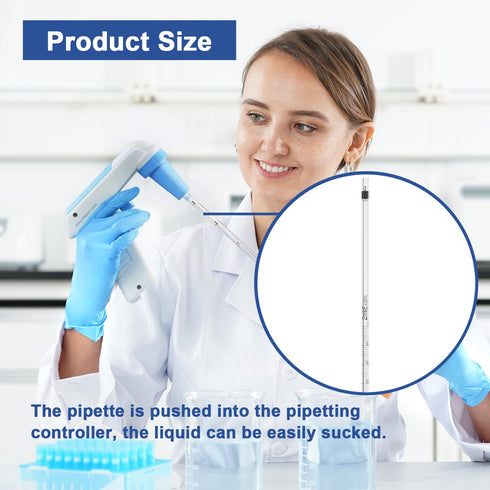 ONiLAB 2ml Glass Graduated Pipette, Tolerance ±0.025ml, 10 pcs for Liquid Transfer in Lab