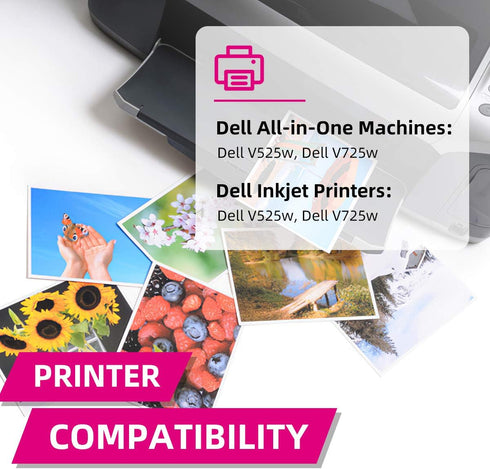 Intactech Compatible Dell Series 31 32 33 34 Ink Cartridges for Dell V525w V725w Printer, 3 Black, 1 Cyan, 1 Magenta, 1