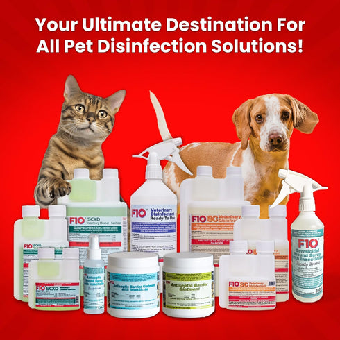 F10 SC Concentrated Veterinary Disinfectant & Cleaner for Kennels, Litter Box, Cage, Terrariums, Vet Practices, 100 ml