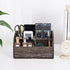 Wood Desk Organizer - Solid Dark Brown Pen Holder for Desktop, No Assembly Needed, Home Office Supplies Storage Box