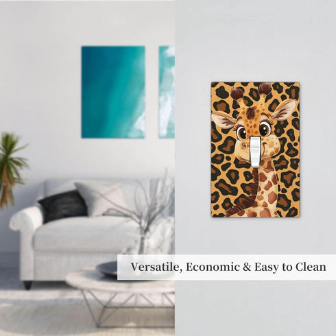 Ntyfur (2) 1 3X5 Cute Giraffe Wall Plate Gang Toggle Light Switch Cover Single Toggle Faceplate Decor