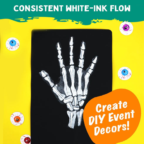 Extra Fine Tip White Chalk Markers, 4 Pack 1mm Point, Dry Erase Marker for Blackboard and Signs