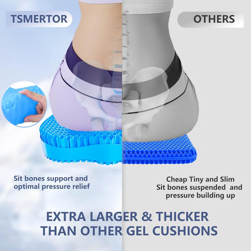 Gel Seat Cushion, Thick Office Chair Cushion for Long Sitting, Sciatica & Hip Pain Relief, Egg Seat Cushion for