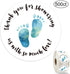 Baby Shower Stickers, Thank You for Showering Us with So Much Love, Pink Foot Stickers, 500 Labels Per Roll