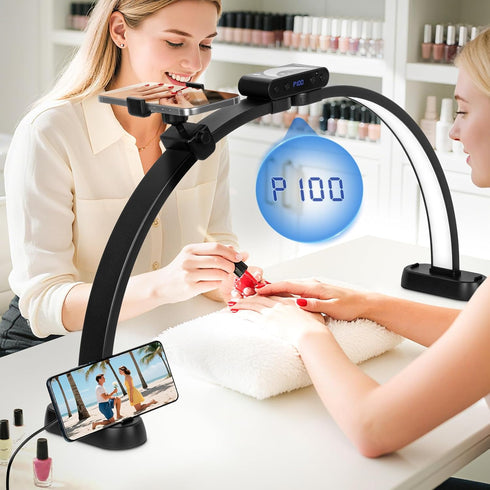 KIRKAS 29inch Large Half Moon Light for Nail Tech, 456 LEDs 3