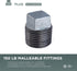 HNQM5000 3" Galvanized Malleable Iron Plug with Square Head, 3 Inch