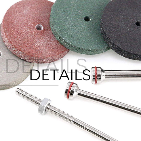 Swpeet 52Pcs Polishing Wheels Kit - 40Pcs Mixed Colors Silicone Rubber Polishing Wheels + 12 Mandrel Shank for Rotary