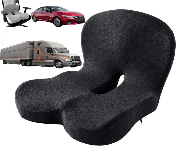 Nextexplore Memory Foam L-Shaped Integrated Seat Cushion for Office Chair, Truck&Car Ergonomic Driver